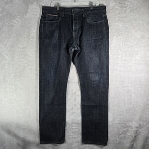 Banana Republic Selvedge Jeans Men Size 35x32 Slim Fit Blue Dark Wash Button Fly
